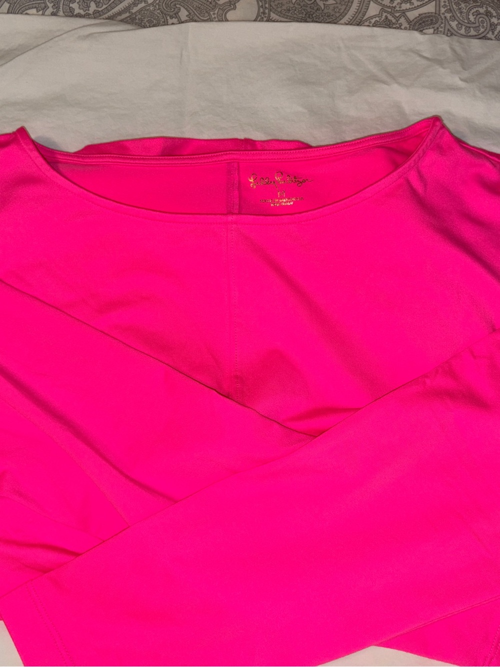 Lilly Pulitzer Bright Hot Pink 3/4 Sleeve Tee - Picture 3 of 5